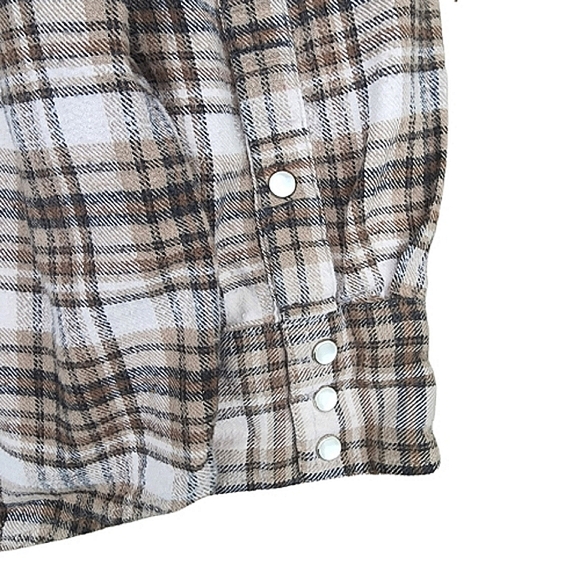 Mens LT Berne Apparel Brown Plaid Flannel Pearl Snap Western Cabincore Shirt ♥️ - Picture 2 of 7
